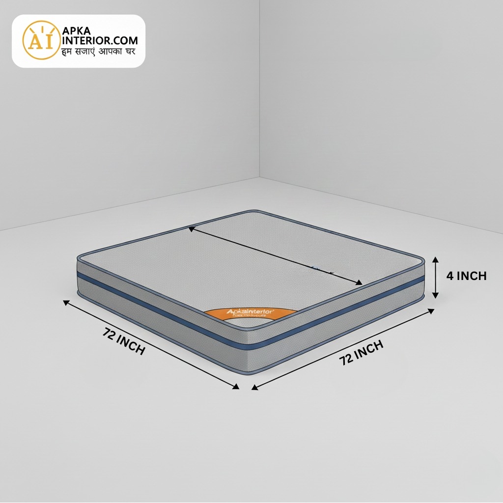 Acupressure Orthopedic Mattress (72x72x4 Inch) | Therapeutic Pressure Point Relief, Improved Blood Circulation & High-Density Support Foam - left_view