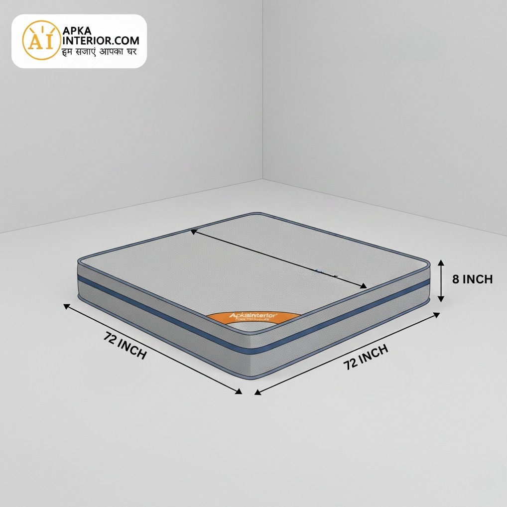 Acupressure Orthopedic Mattress (72x72x8 Inch) | Therapeutic Pressure Point Relief, Improved Blood Circulation & High-Density Support Foam - left_view