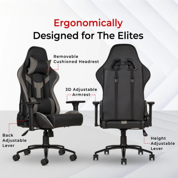Batman Gaming Chair (Grey) - rear_view