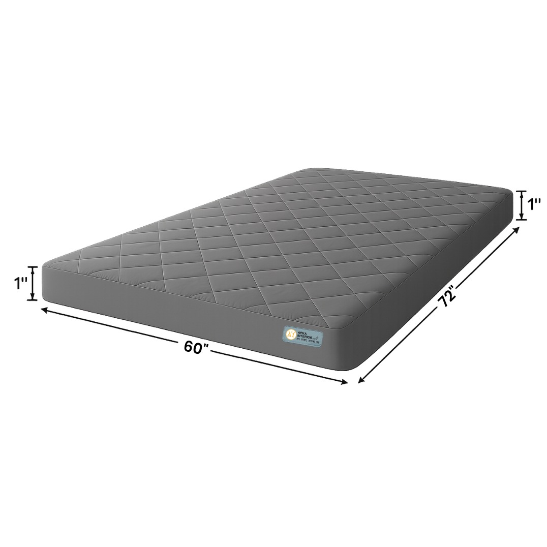 Waterproof Mattress Protector – Single Size, Terry Fabric with TPU Lamination (72x60 Inch, Grey) - rear_view