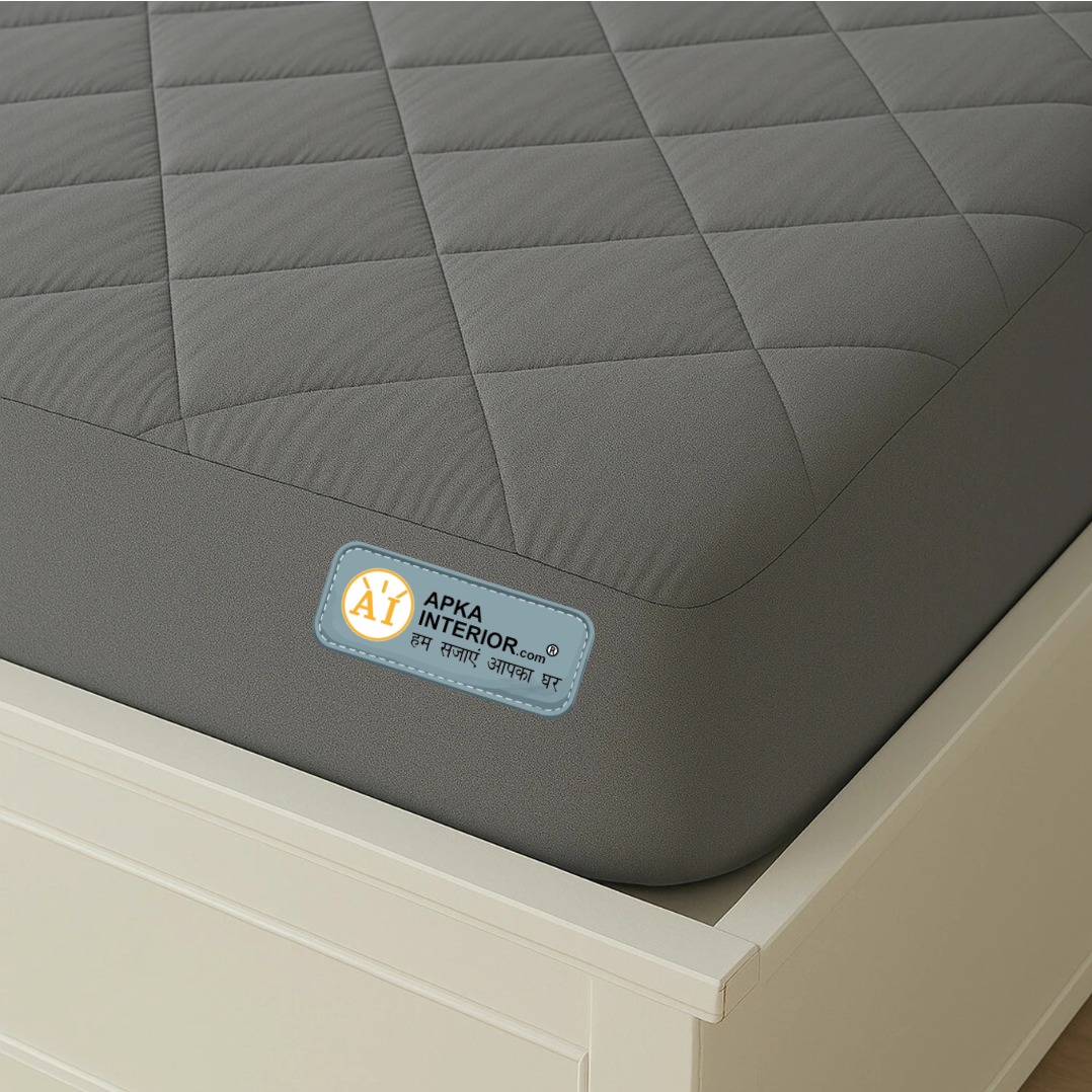 Waterproof Mattress Protector – Single Size, Terry Fabric with TPU Lamination (72x72 Inch, Grey) - top_view