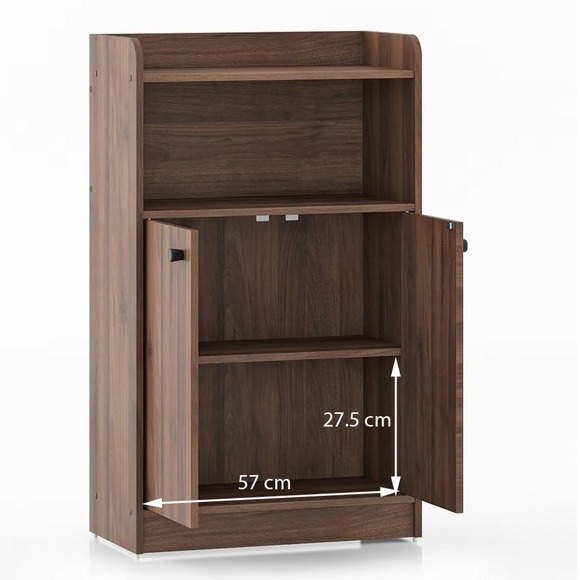 Engineered Wood Bookshelf In Classic (Walnut) (39x24x12) Inch - top_view