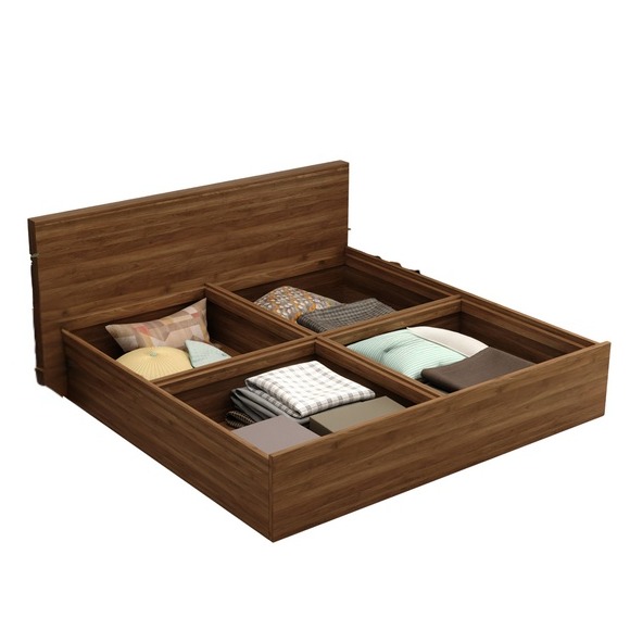 Morzo Bed with Box Storage (Queen Size) (82x62x14) Inch - top_view