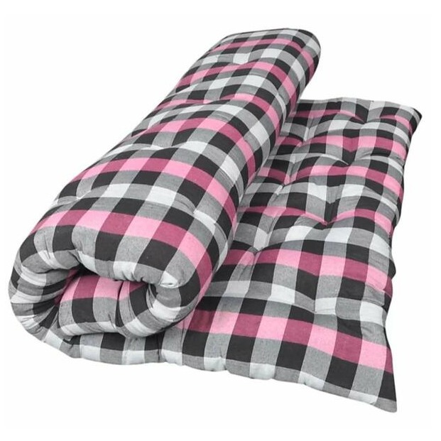 King-Size Cotton Quilt Mattress | Multicolor Soft Double Bed Gadda 6X6 Ft Comfort - (72X72X2) Inch - front_view