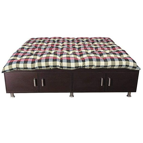 King-Size Cotton Quilt Mattress | Multicolor Soft Double Bed Gadda 6X6 Ft Comfort - (72X72X2) Inch - top_view