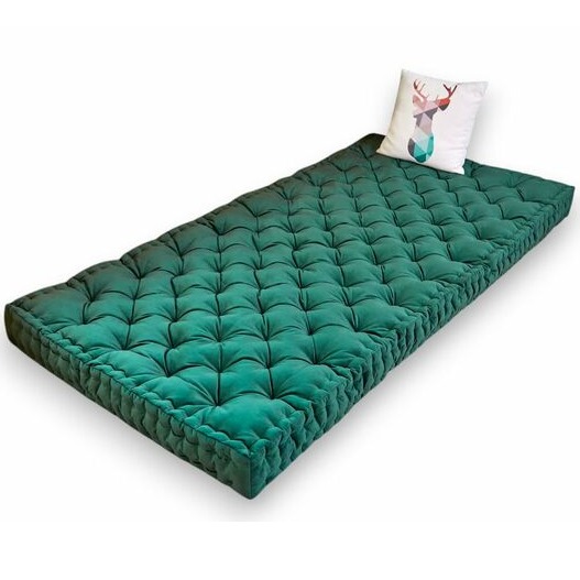 Cotton Floor Mattress, 4 inch Thick Tufted Cushion, Foldable, Rollable Light Weight Cotton (72 x 30 inch ) - front_view