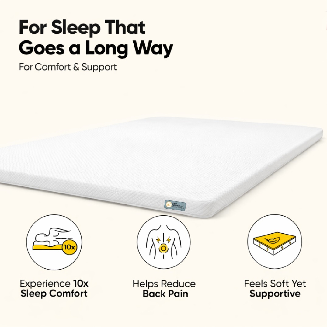 Mattress Topper Queen Size Softy Foam | Quick Response Foam  (72x60x2 Inch) White - rear_view