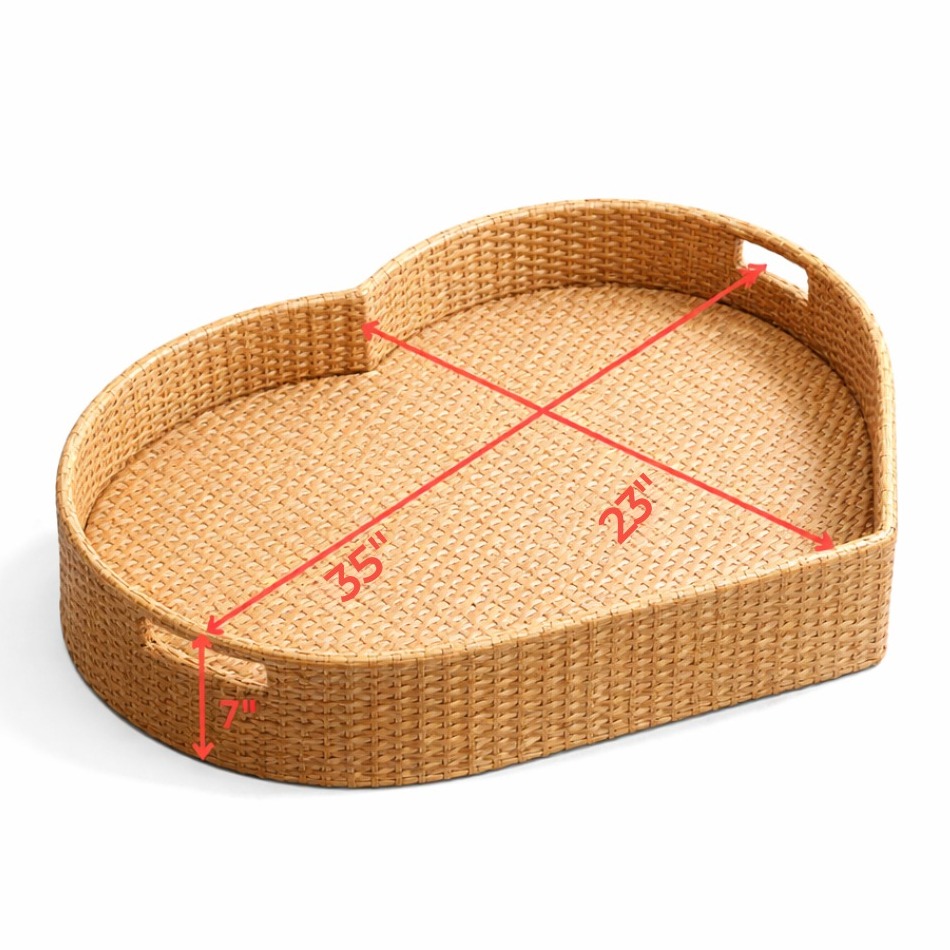 Luxury Floating Serving Tray For Swimming Pool - Beige (Heart Shape) - front_view