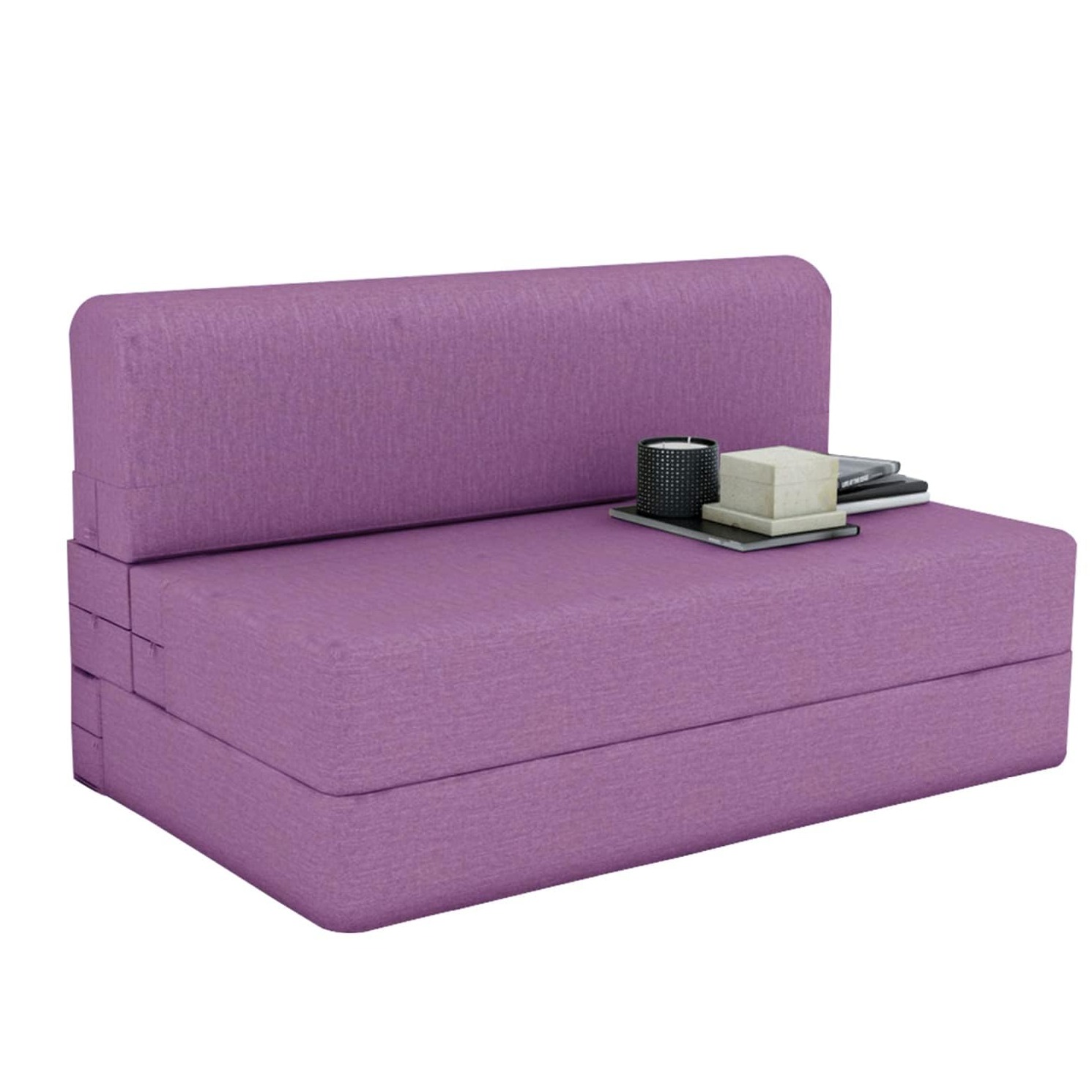 Dublin Purple Sleeper Sofa Cum Bed 2 Seater (6x5 Ft) - top_view