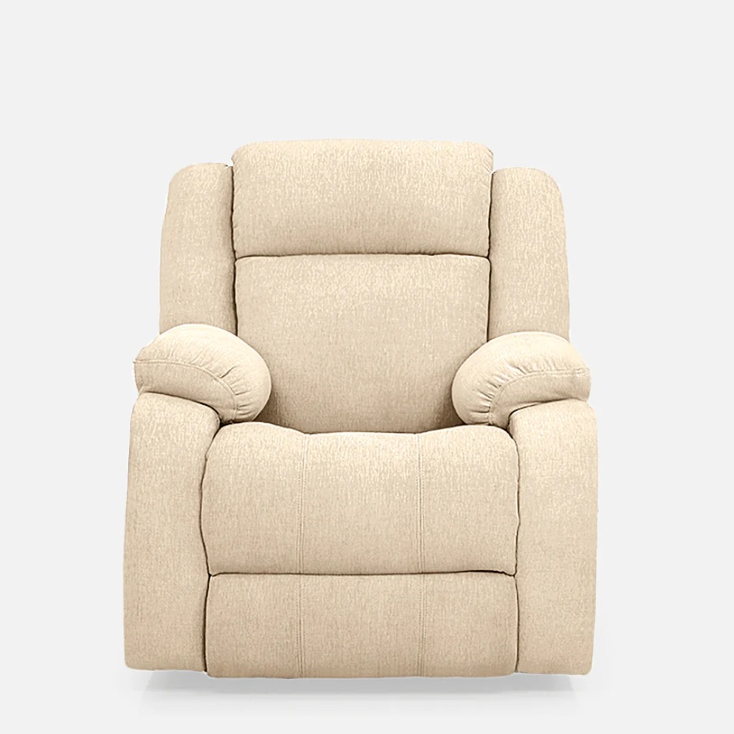 Orleans Beige Fabric Manual Recliner - rear_view