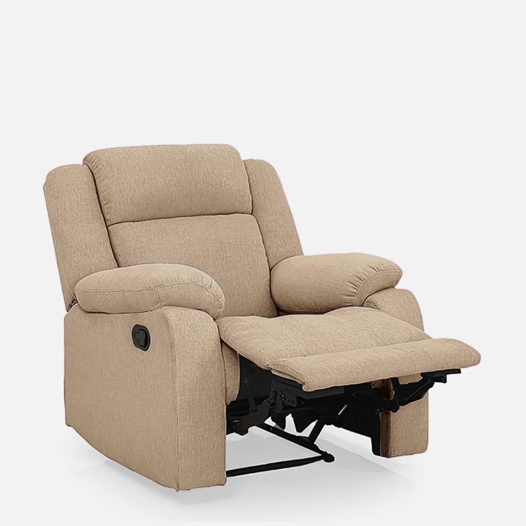 Orleans Brown Fabric Manual Recliner - top_view
