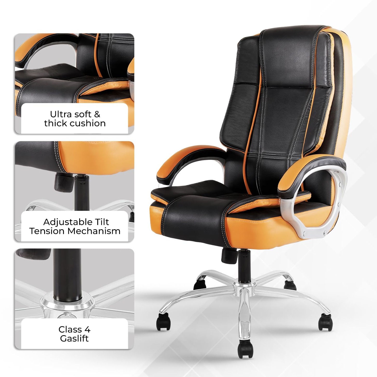 Leatherette Executive Office Chair - rear_view
